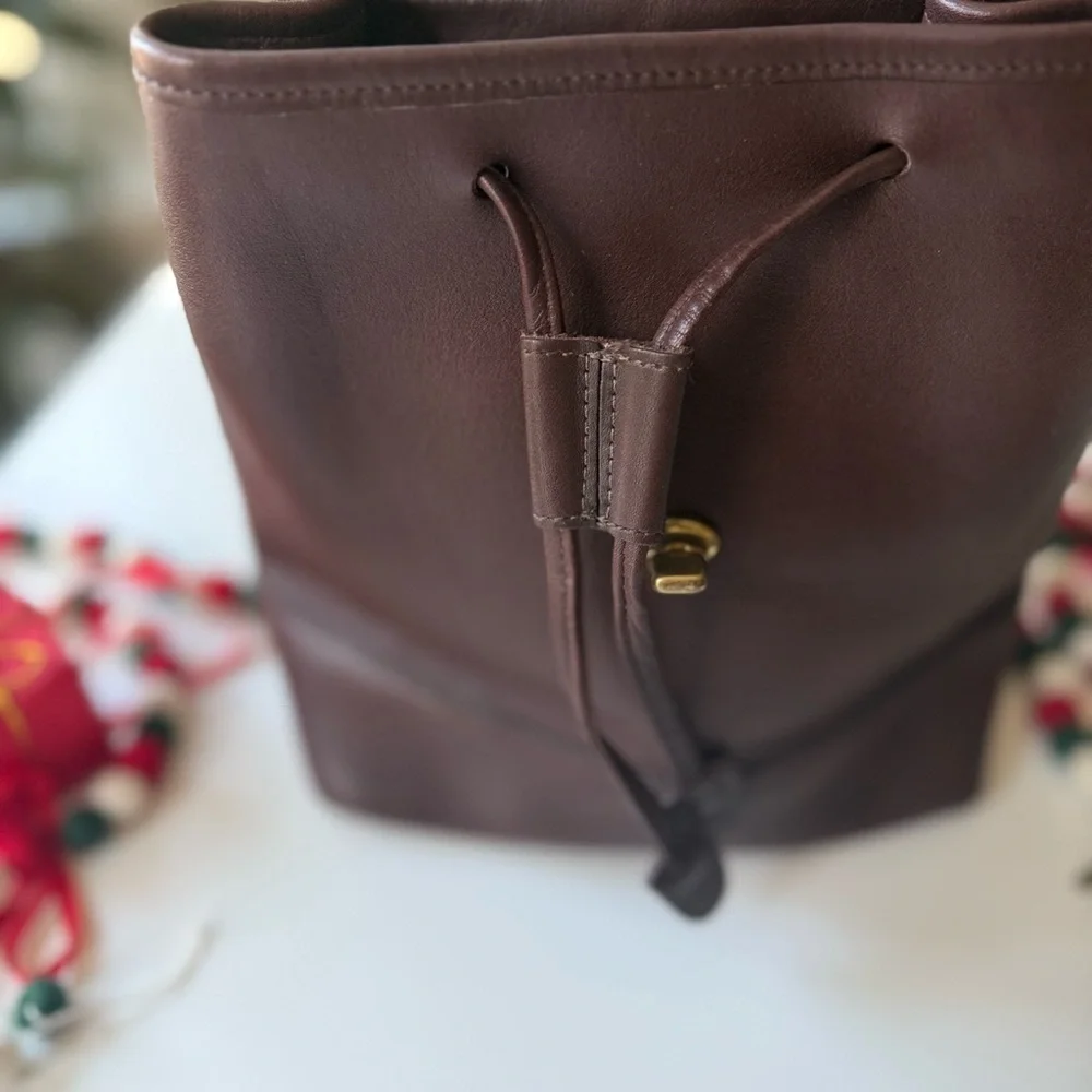 Vintage Coach 9960 Mini Daypack Dark Brown Leather Backpack - Picture 9 of 10
